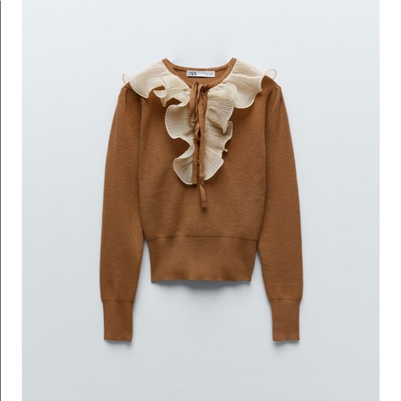 Zara NWT Ruffled sweater - Picture 4 of 6